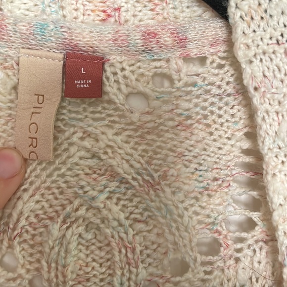 Anthropologie Pilcro Long Pointelle Knit Cardigan Duster - Picture 5 of 8